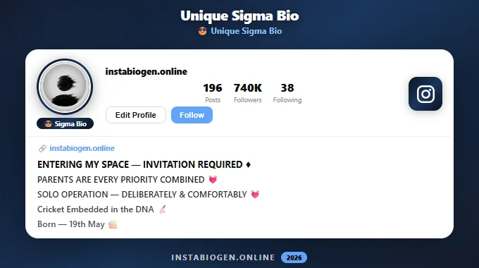 Unique Sigma Instagram Bio
